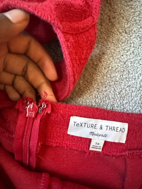 Madewell Texture & Thread Red Apron Bow-Back Jumpsuit SIZE 16 - Picture 6 of 10